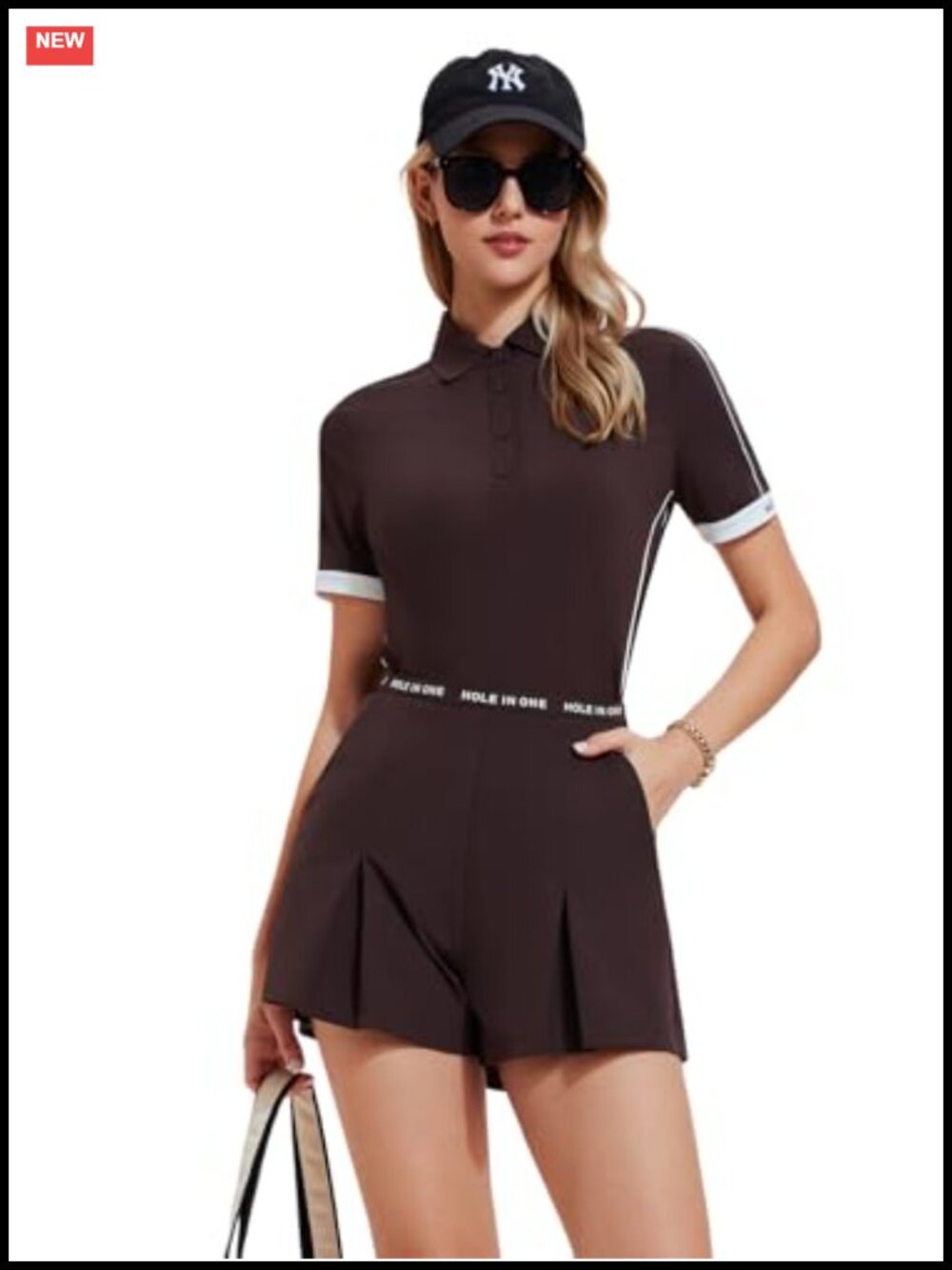 Women's Golf Tennis Skirt Set 2 Piece Polo Shirt Pleated Shorts